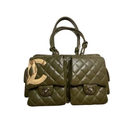 chanel cambon multi pocket reporter bag|Chanel Reporter Cambon Multipocket Quilted Olive Green .